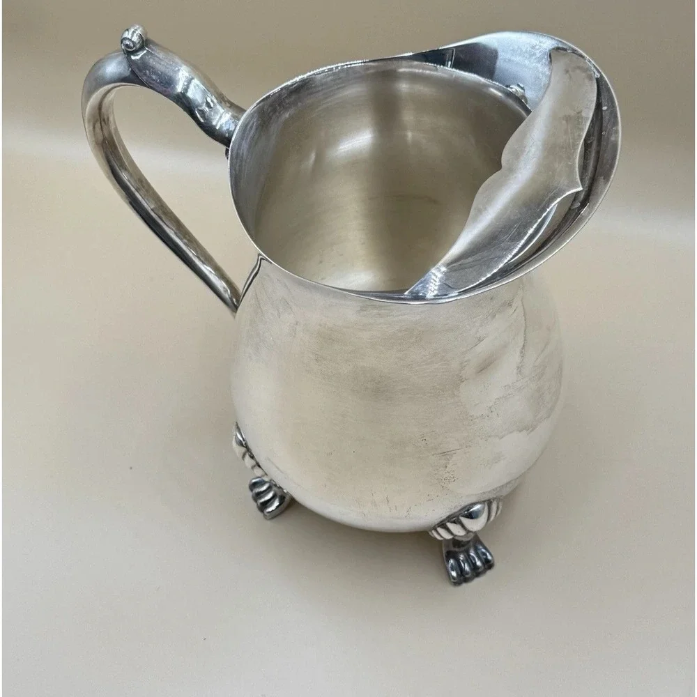 Vintage Sheridan Silverplate Creamer Cream Pitcher 3 Footed Mid Century 1950s